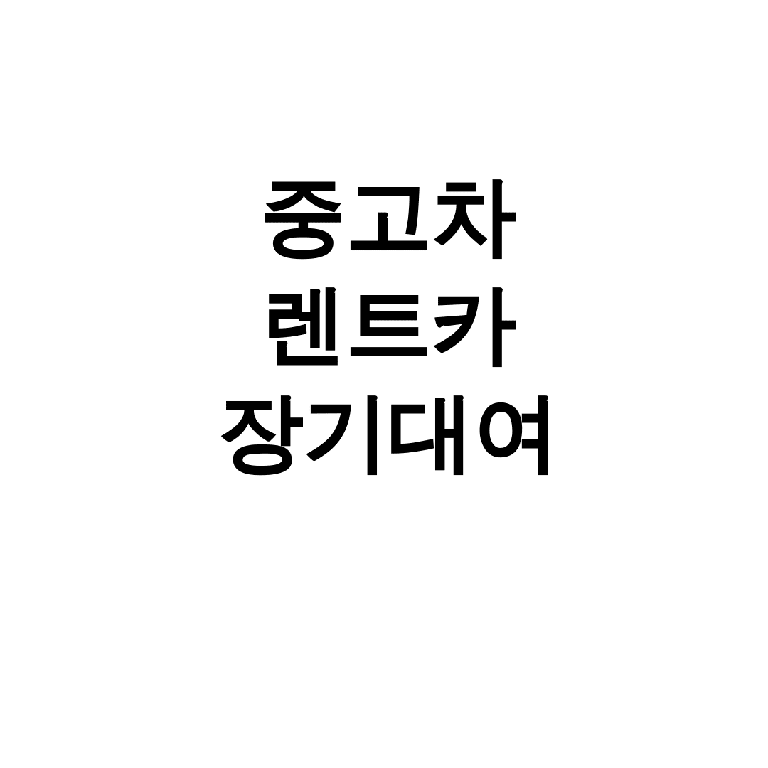 중고차 렌트카 장기대여