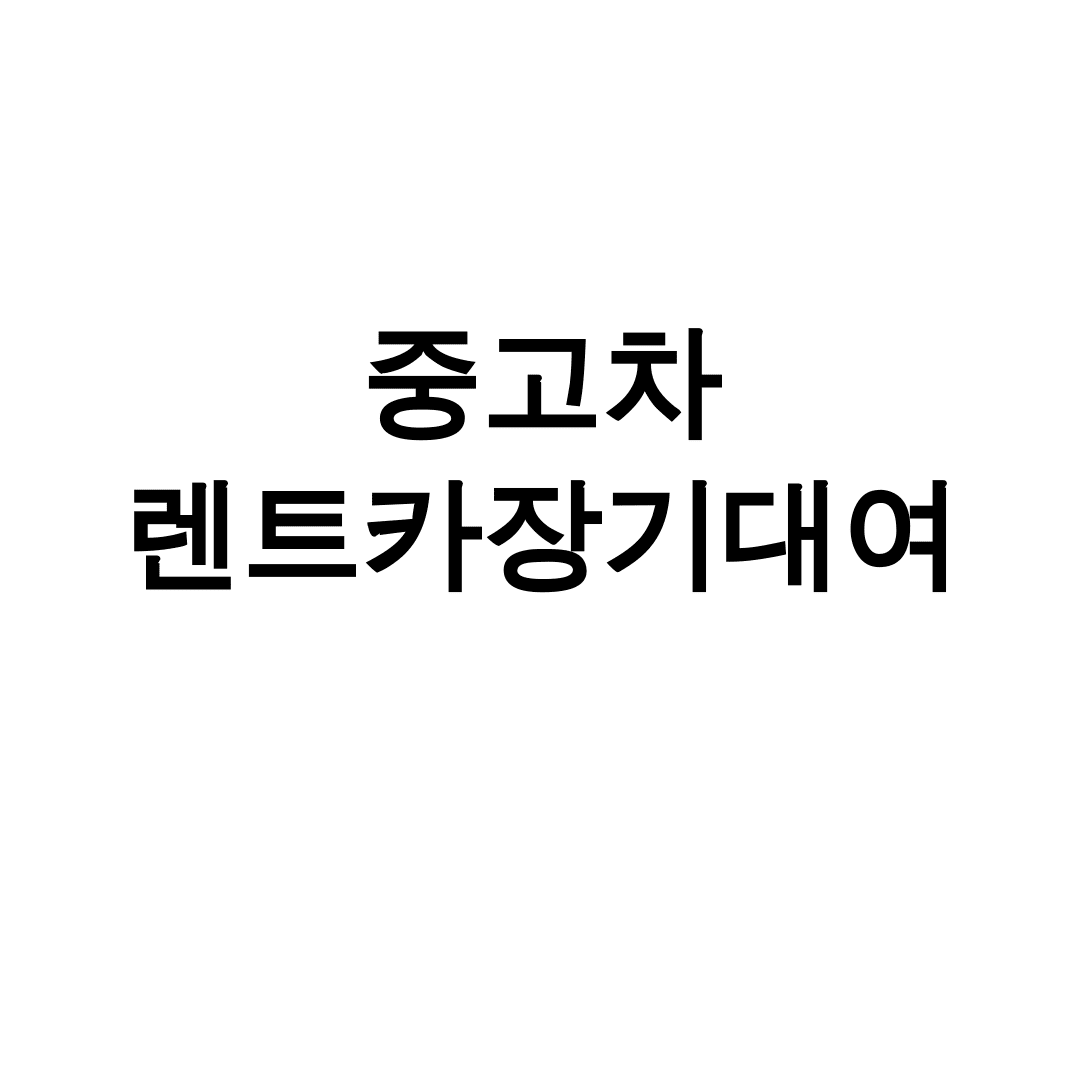중고차 렌트카장기대여